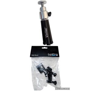 Vivitar Mini Tripod and GoPro Side Mount Bundle Black Silver Camera Accessories